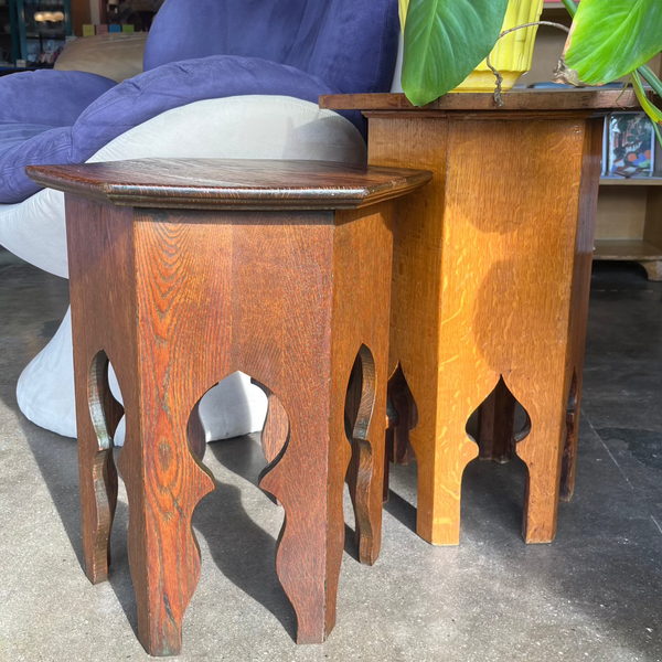 Antique Wooden Tabouret Side Tables - 2 Available end table CANDID HOME