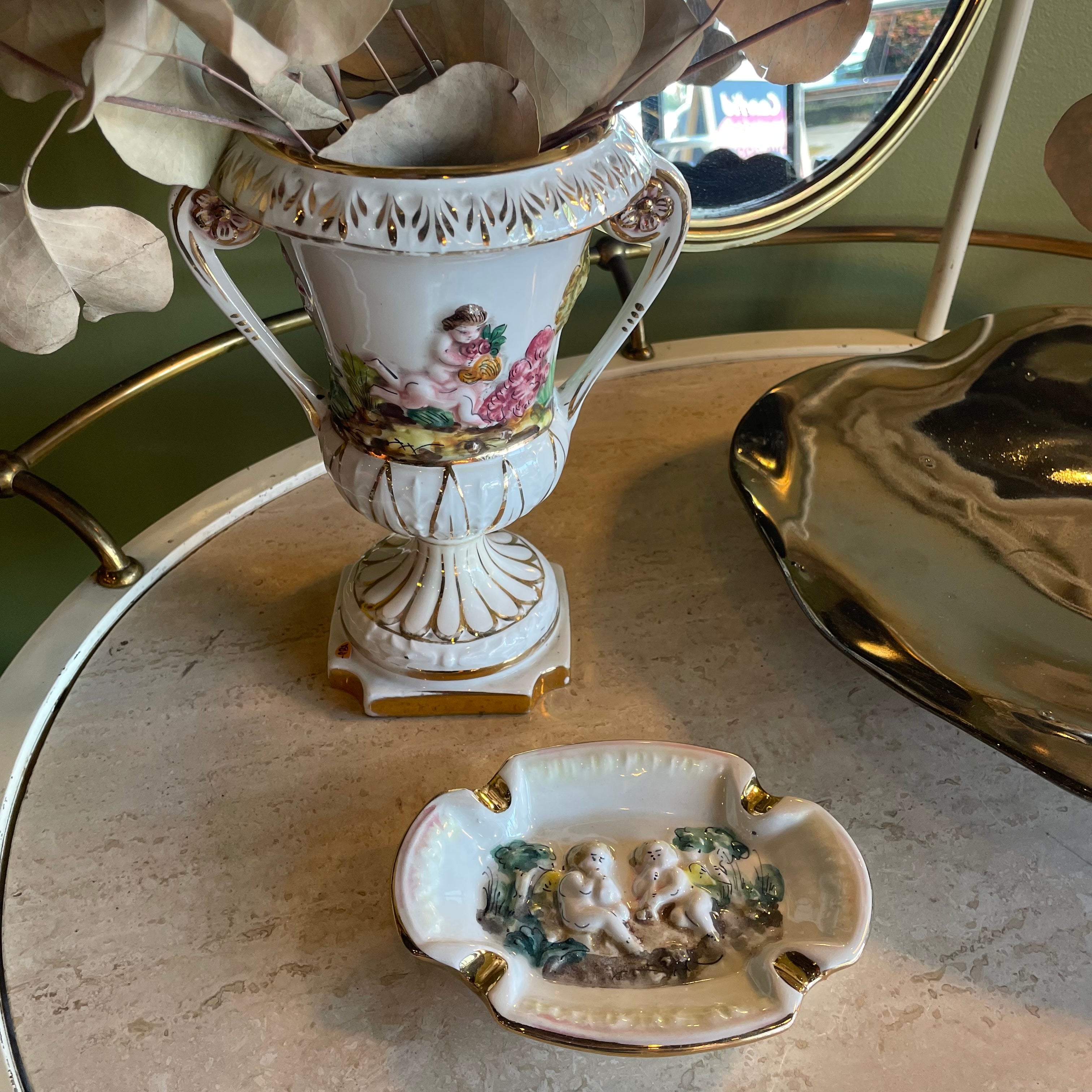 Vintage Italian Capodimonte Porcelain Vase Vase CANDID HOME