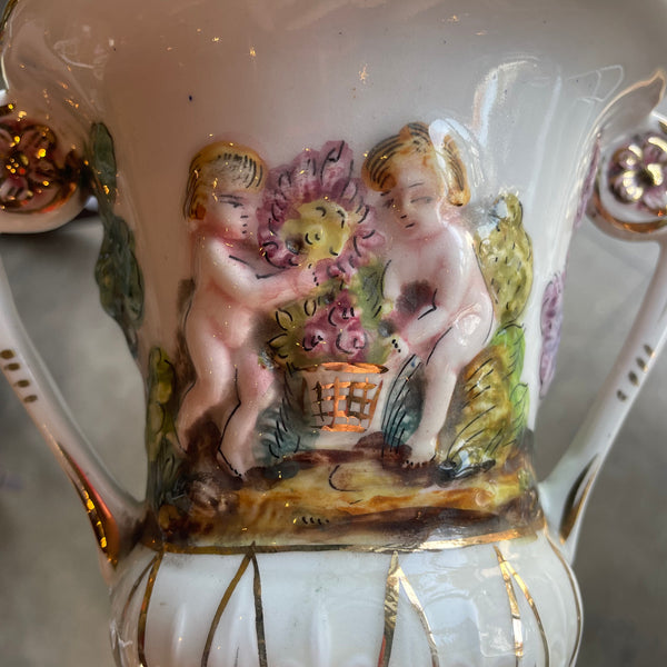 Vintage Italian Capodimonte Porcelain Vase + Ashtray Vase CANDID HOME