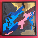 1970's Framed Abstract Painting : Acrylic on Canvas Art CANDID HOME