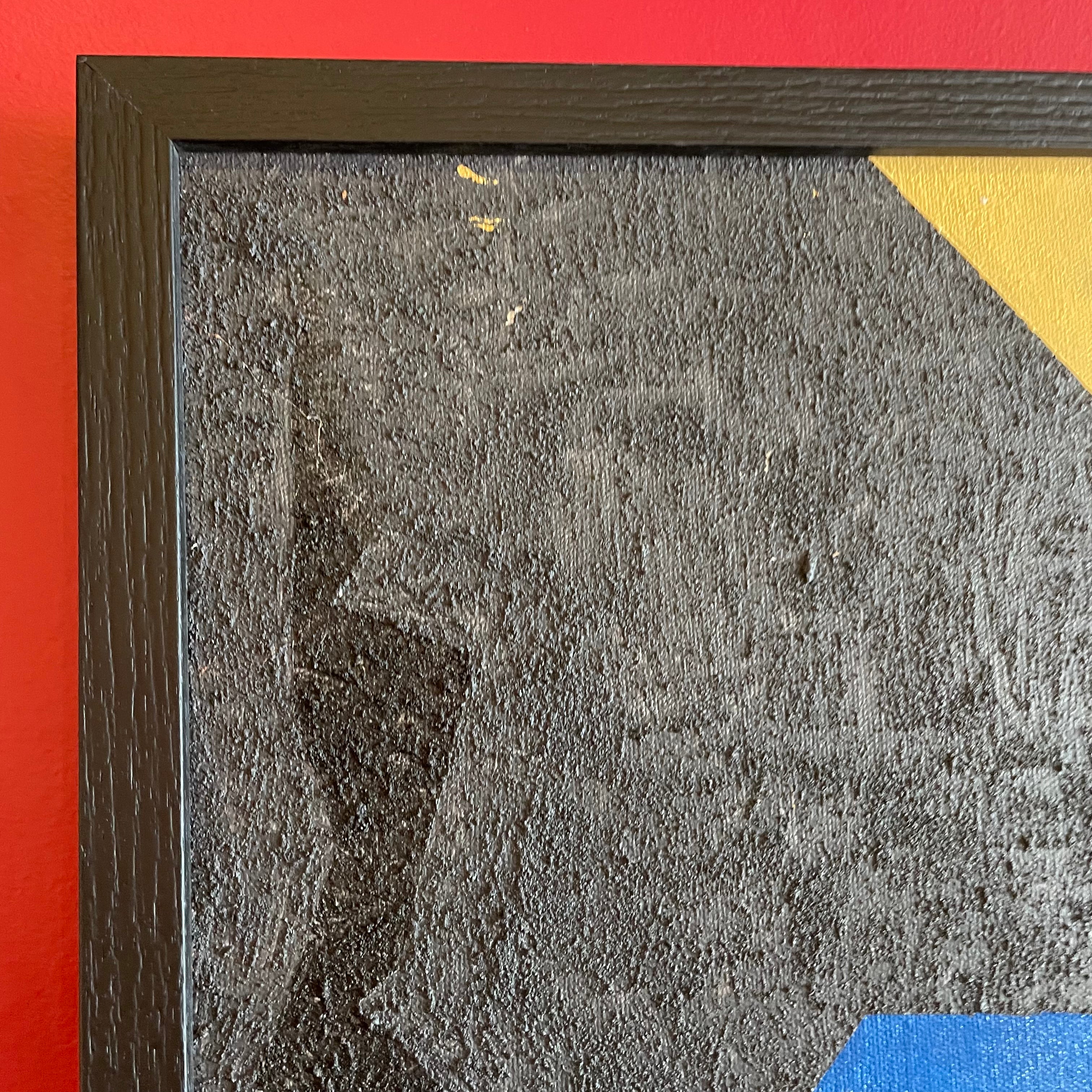 1970's Framed Abstract Painting : Acrylic on Canvas Art CANDID HOME