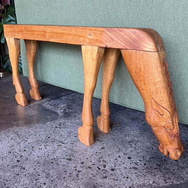 Antique Carved Horse Bench Benches CANDID HOME