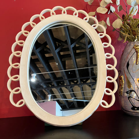 Vintage Wooden Mirror on Stand mirror CANDID HOME