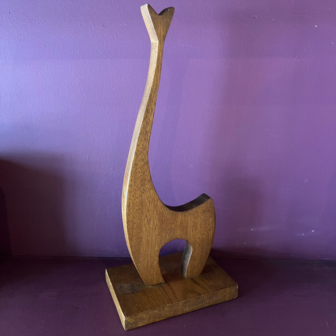 1970's Wooden Giraffe Sculpture styling object CANDID HOME