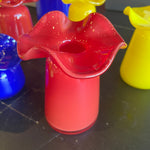 Ruffle Bud Vases by Terra Glassworks Vases Terra Glassworks Small Ruby Red
