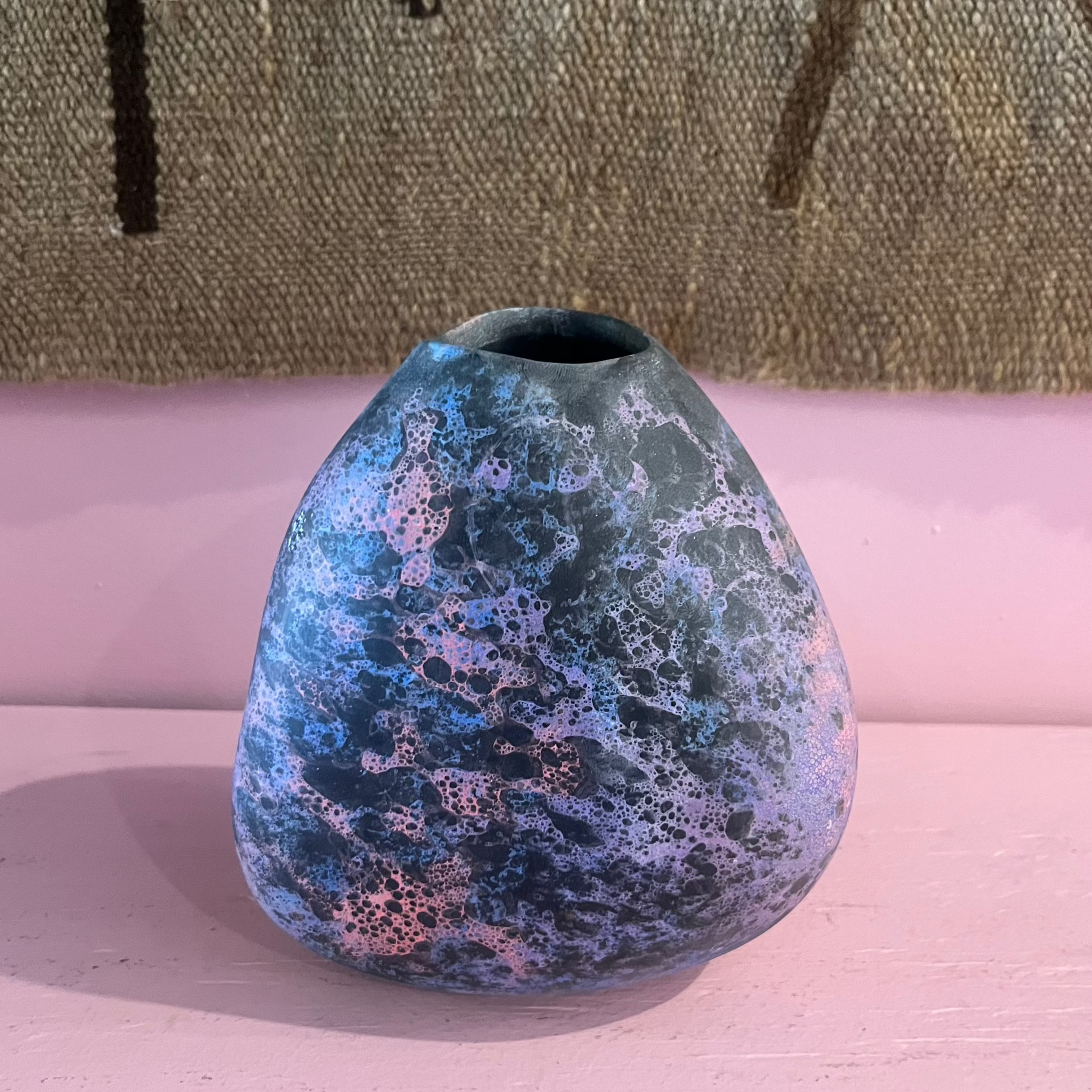 Vintage Raku Ceramic Vases Vases CANDID HOME Tall - Pink/Purple