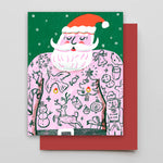 Hammerpress Holiday Cards greeting card CANDID HOME Santa Tats