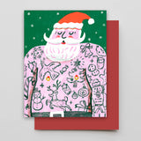 Hammerpress Holiday Cards greeting card CANDID HOME Santa Tats