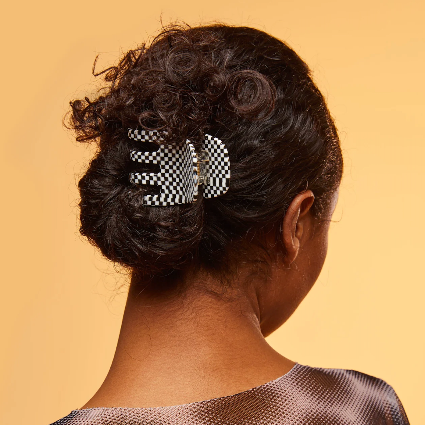 Ursa Hair Claw by Chunks  CANDID HOME Black + White Checker  