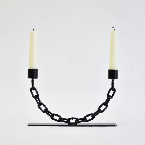 Double U Chain Candlestick - Boonies candlestick boonies Black  