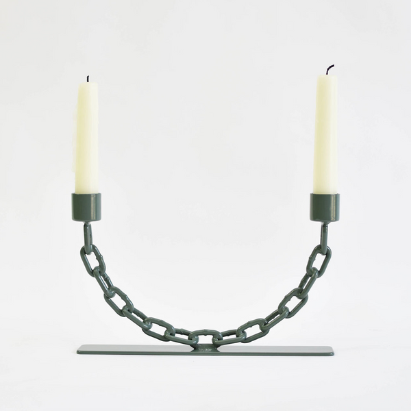 Double U Chain Candlestick - Boonies candlestick boonies Sage Green  