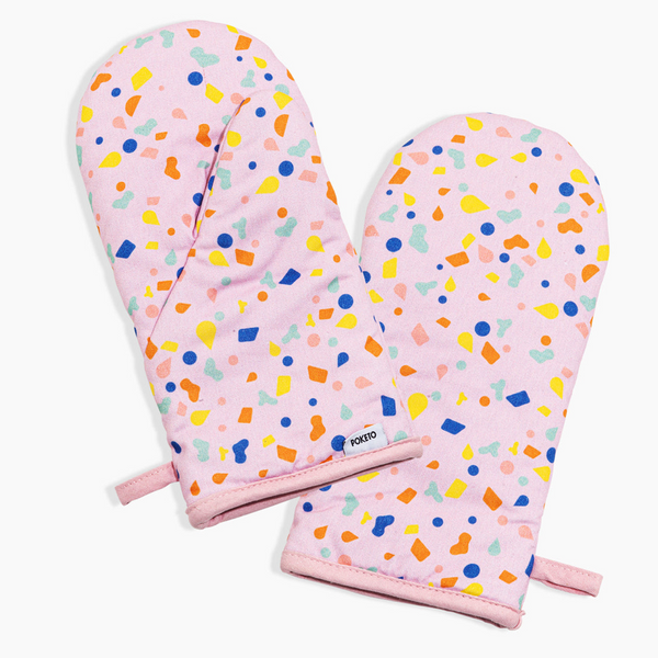 Oven Mitts by Poketo Oven Mitts & Pot Holders POKETO Pink Confetti  