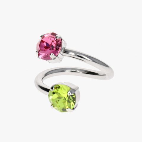Chris Ring by Justine Clenquet ring Justine Clenquet Pink + Green  