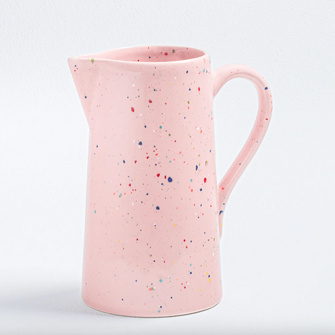 Speckled Ceramic Pitcher by Egg Back Home Ceramic Pitcher egg back home PINK  