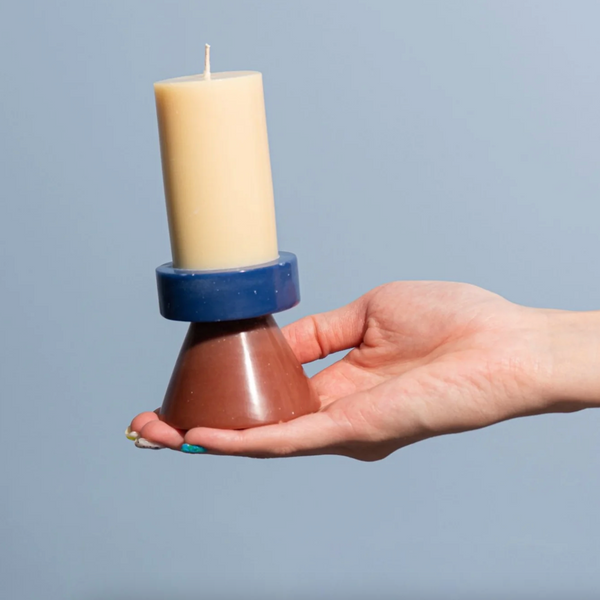 Yod + Co Stack Candles - Tall Candles yod and co Banana/Navy/Chocolate Brown  