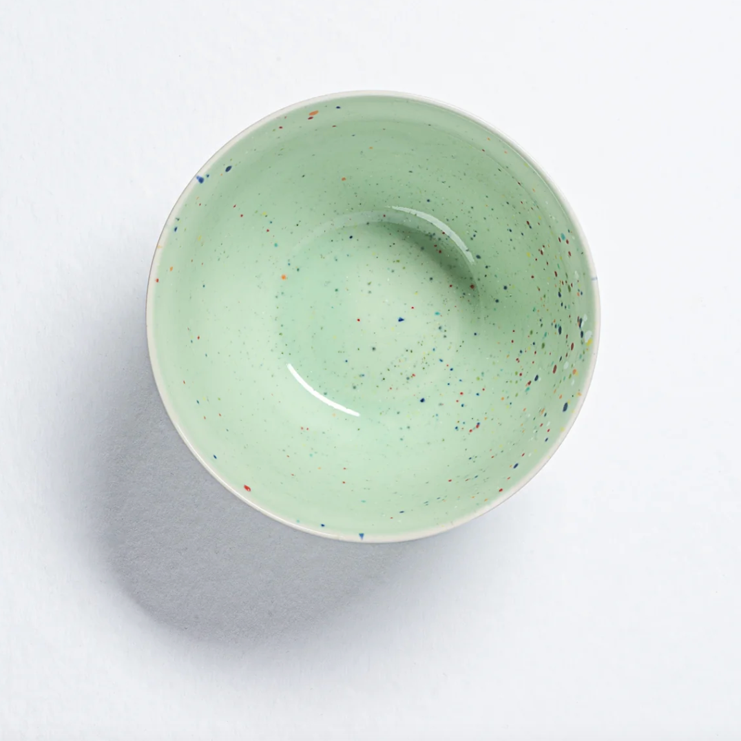 6" Speckled Ceramic Cereal Bowl by Egg Back Home bowl egg back home GREEN