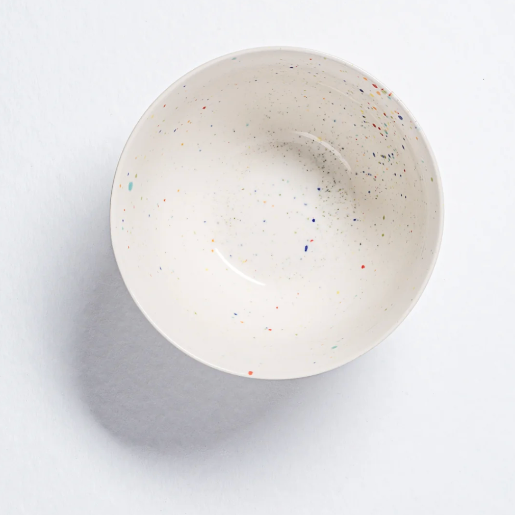 6" Speckled Ceramic Cereal Bowl by Egg Back Home bowl egg back home WHITE