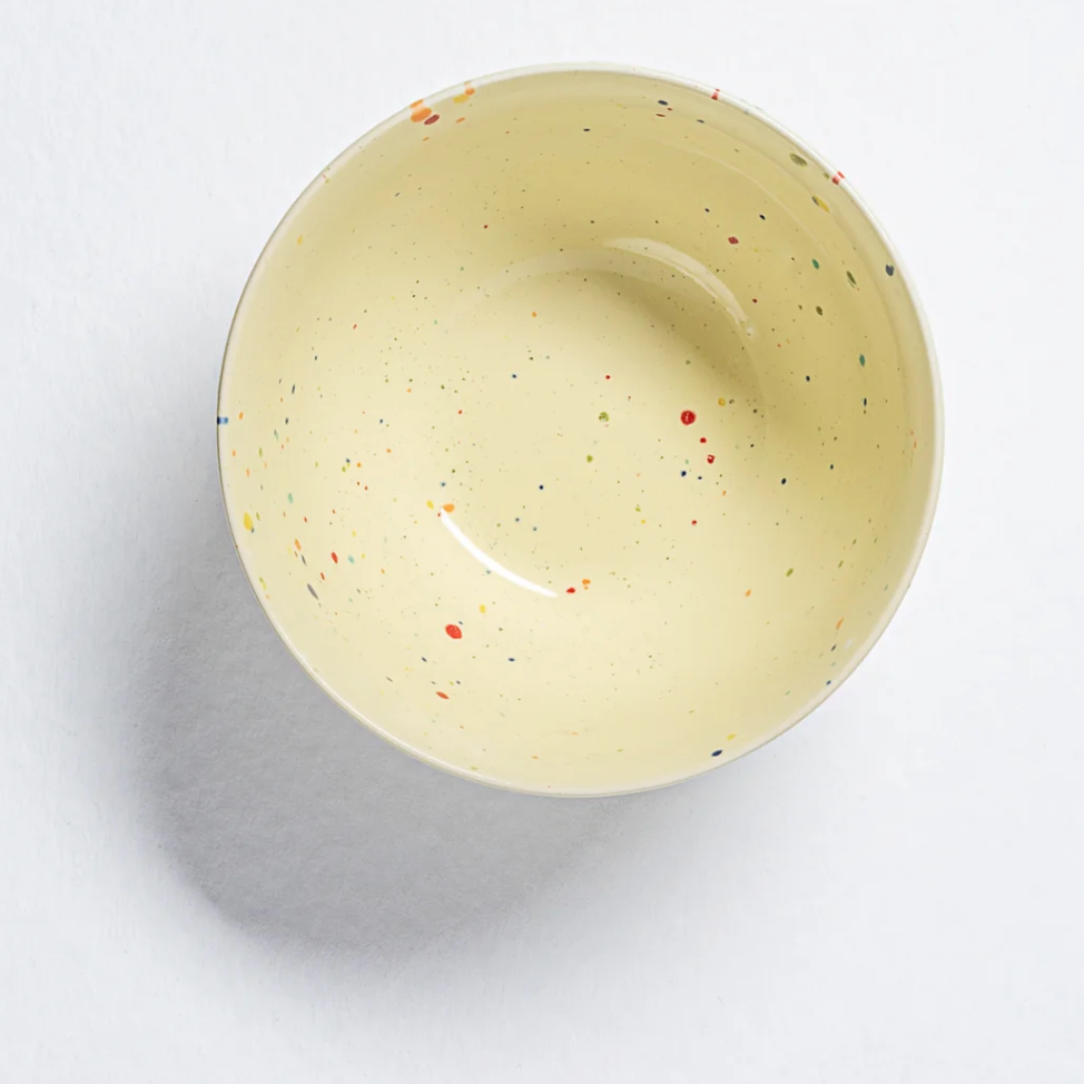 6" Speckled Ceramic Cereal Bowl by Egg Back Home bowl egg back home YELLOW