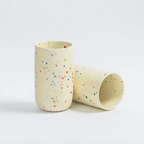 Tall Speckled Cup by Egg Back Home Ceramic Cups egg back home Yellow  