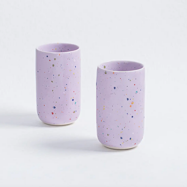 Tall Speckled Cup by Egg Back Home Ceramic Cups egg back home Purple  