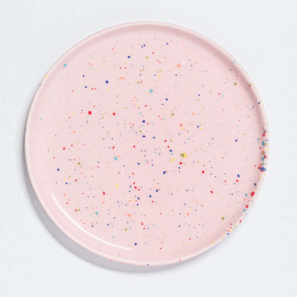 Speckled Ceramic Plates by Egg Back Home - Bread, Salad + Dinner Sizes plates egg back home Pink Salad 9"  