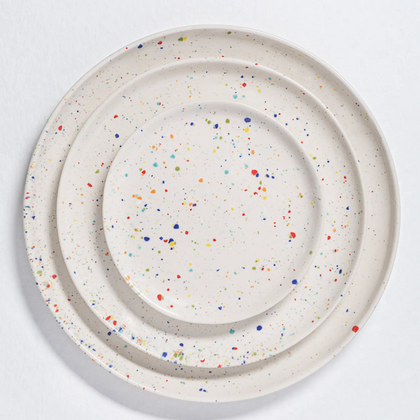 Speckled Ceramic Plates by Egg Back Home - Bread, Salad + Dinner Sizes plates egg back home White Bread 6.5"  