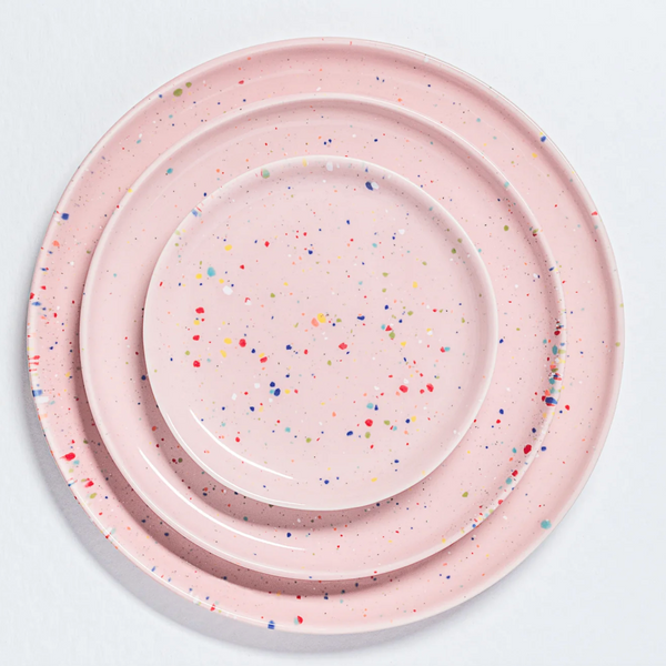 Speckled Ceramic Plates by Egg Back Home - Bread, Salad + Dinner Sizes plates egg back home Pink Bread 6.5"  