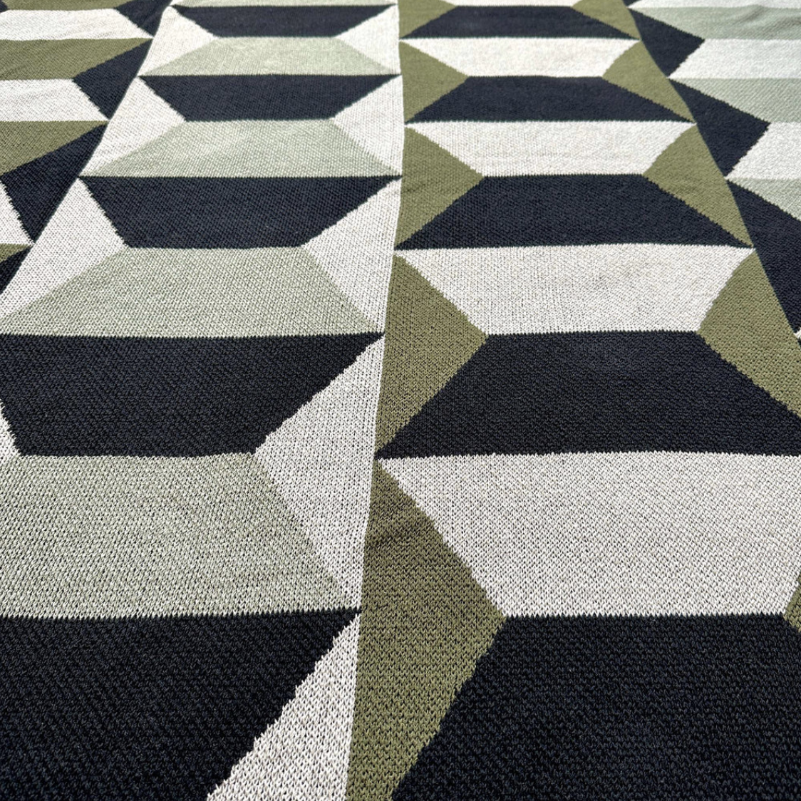 "Totem" Recycled Cotton Throw by Happy Habitat Blankets Happy Habitat   