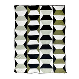 "Totem" Recycled Cotton Throw by Happy Habitat Blankets Happy Habitat Greens  