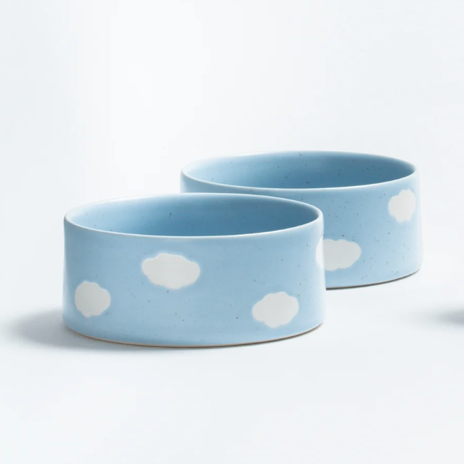 Cloud Ceramic Pet Bowl by Egg Back Home pet bowl egg back home Large - 6.5"