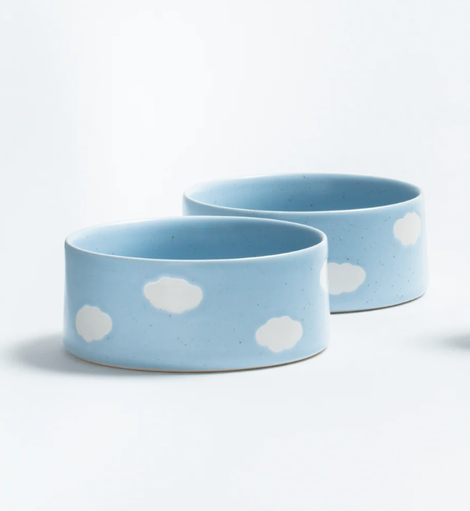Cloud Ceramic Pet Bowl by Egg Back Home pet bowl egg back home Large - 6.5"