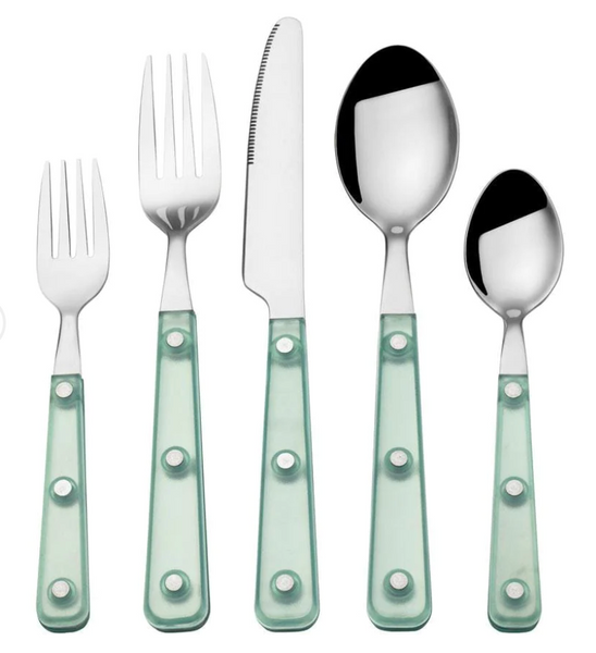 Translucent Flatware Set by Mikasa Kitchen Tools & Utensils CANDID HOME Green  