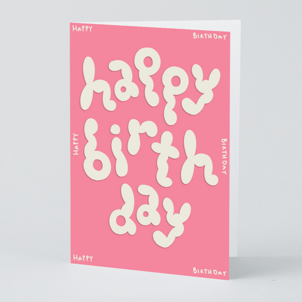 Wrap Magazine Greeting Cards - Blank Inside Artwork CANDID HOME Happy Birthday Embossed  
