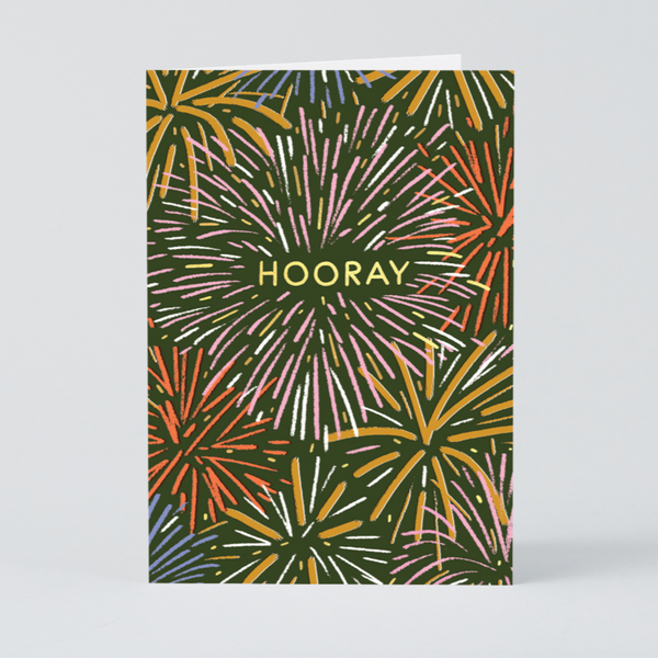 Wrap Magazine Greeting Cards - Blank Inside Artwork CANDID HOME Hooray Fireworks  