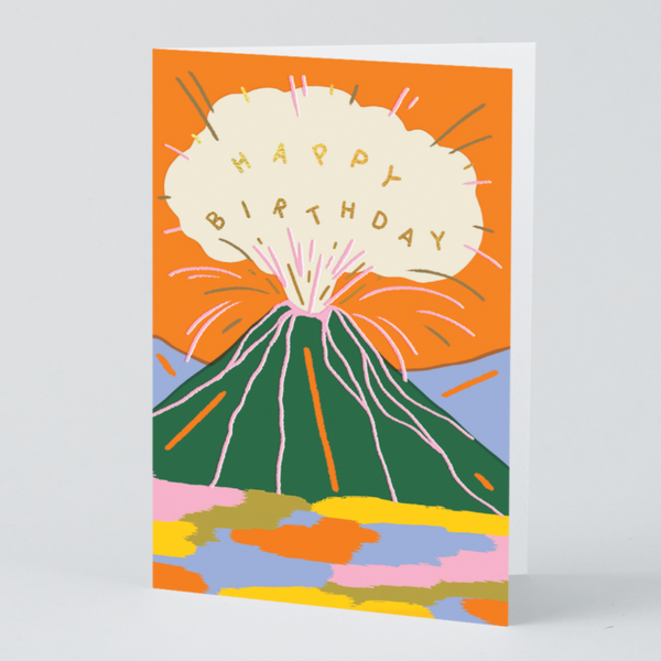 Wrap Magazine Greeting Cards - Blank Inside Artwork CANDID HOME Birthday Volcano  