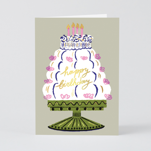 Wrap Magazine Greeting Cards - Blank Inside Artwork CANDID HOME Happy Birthday Cake  