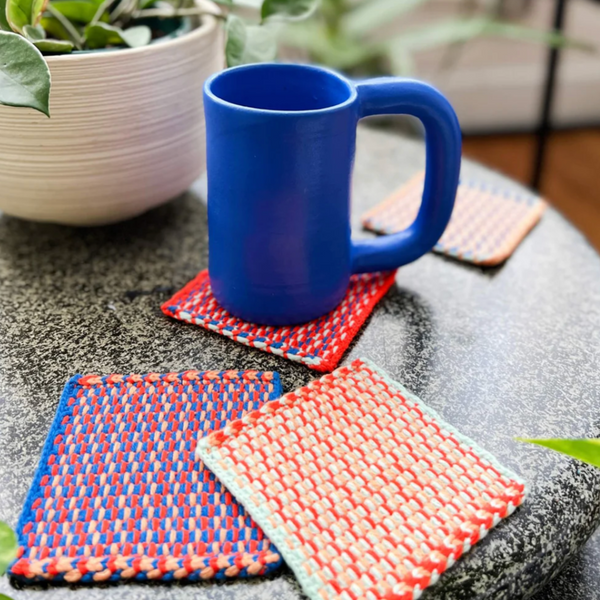 "Dashes" Knit Coaster Set by Verloop kitchen > Coasters > best housewarming gifts > good > housewarming gifts > house warming > housewarming gift ideas > housewarming gifts for couples > new home gift ideas > new home gifts > sustainable gifts Verloop   