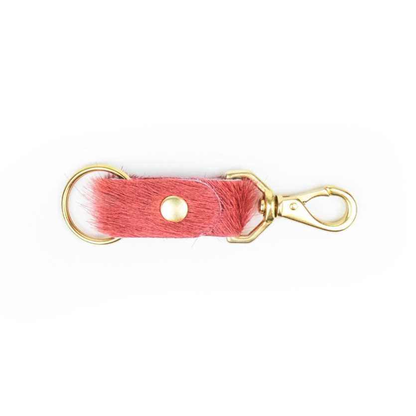 Leather + Hide Keychains by Primecut keychain PRIMECUT Lychee Pink Cowhide
