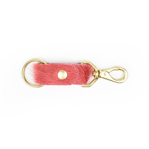 Cowhide Keychain by Primecut keychain PRIMECUT Lychee Pink Cowhide