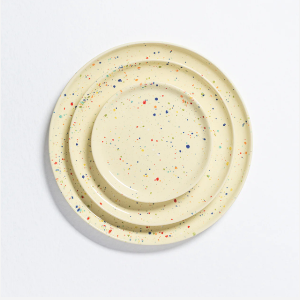 Speckled Ceramic Plates by Egg Back Home - Bread, Salad + Dinner Sizes plates egg back home Yellow Bread 6.5"  