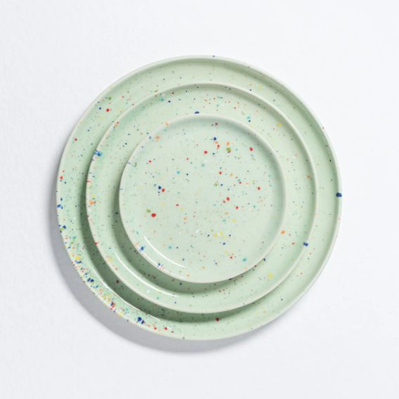 Speckled Ceramic Plates by Egg Back Home - Bread, Salad + Dinner Sizes plates egg back home Green Bread 6.5"  