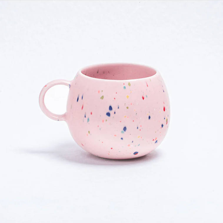 Speckled Ceramic Ball Mugs by Egg Back Home - 250 ml Mugs egg back home PINK  
