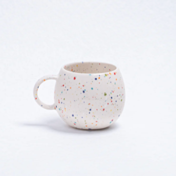 Speckled Ceramic Ball Mugs by Egg Back Home - 500 ml Mugs egg back home WHITE  