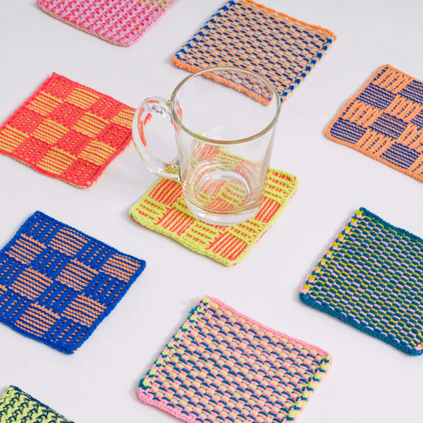 "Checkerboard" Knit Coaster Set by Verloop kitchen > Coasters > best housewarming gifts > good > housewarming gifts > house warming > housewarming gift ideas > housewarming gifts for couples > new home gift ideas > new home gifts > sustainable gifts Verloop   