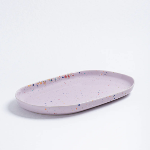 Speckled Ceramic Tray by Egg Back Home Decorative Trays CANDID HOME Purple  