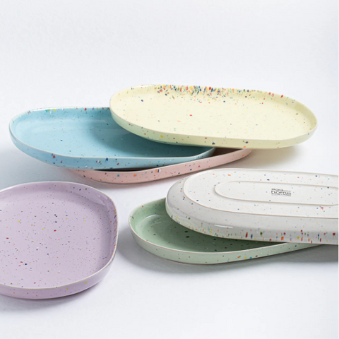 Speckled Ceramic Tray by Egg Back Home Decorative Trays CANDID HOME   