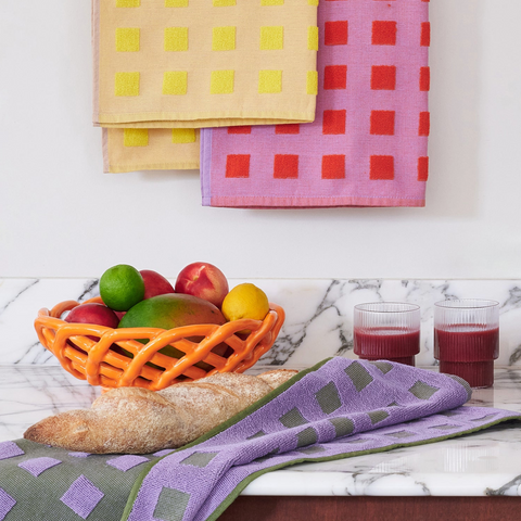 Squares Tea Towels - Kangan Arora for Wrap Magazine Towels CANDID HOME   