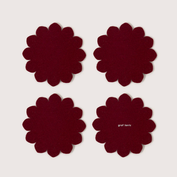 Merino Wool Coasters by graf lantz Trivet Graf lanz Burgundy  