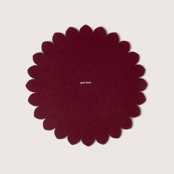 12" Crest Merino Wool Trivet by graf lantz Trivet Graf lanz Burgundy  