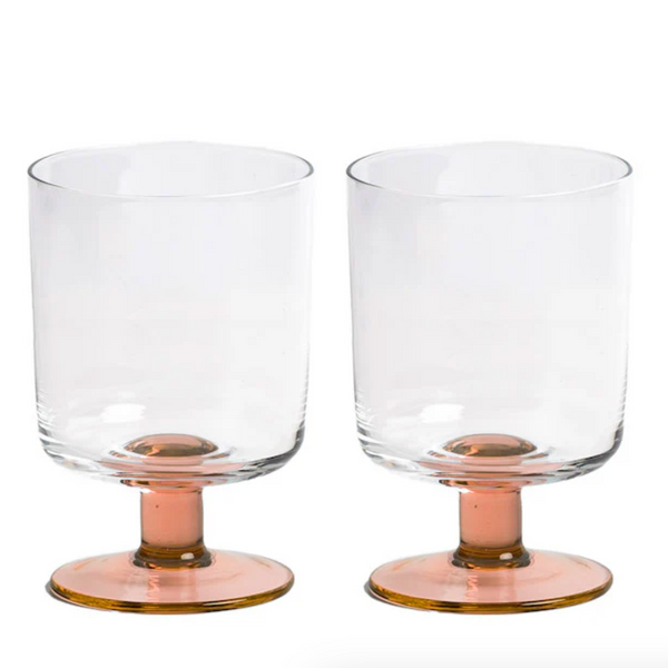 Eddie Wine Glass Set by Yod and Co. Drinking Glasses yod and co Coral  